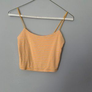 Pacsun Basics Yellow Striped Crop Top
